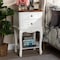 Baxton Studio Darla French White and Cherry Brown Finished Wood 2-Drawer Nightstand 165-10695 - alternate 8